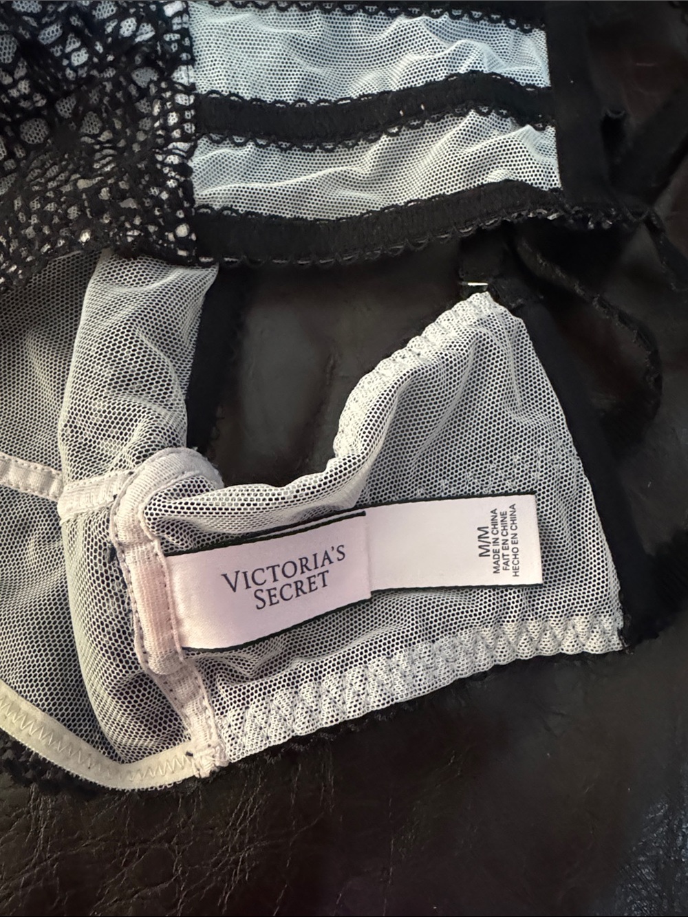 Victoria's Secret Black Lace Bralette with Sheer Overlay - Picture 3 of 3
